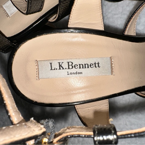 L.K. Bennett black gladiator Angie strappy leather high heels made in Italy 39.5 - Picture 11 of 12